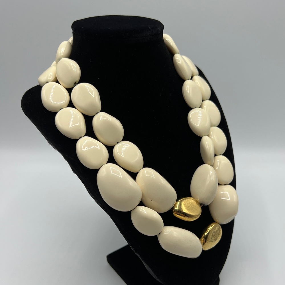 2 Strand Cream Necklace